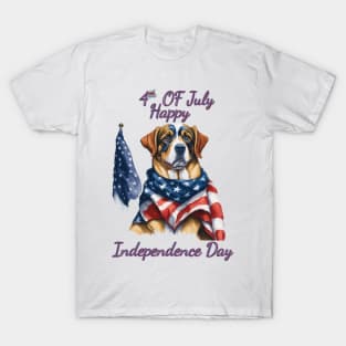 Patriot Pup in Stars and Stripes T-Shirt